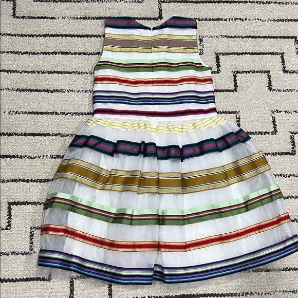 Halabaloo Multicolor Striped Kids Dress - Picture 4 of 5